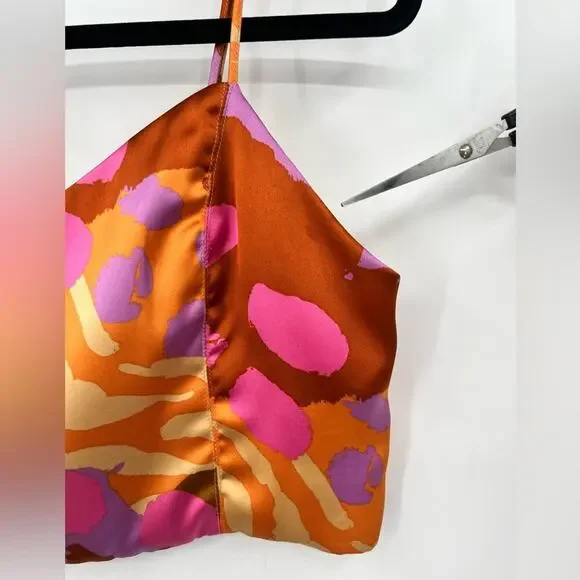 Christian Lacroix Crop Top Colorful Animal Print Art Ruched Back Y2K Size Large - Picture 11 of 13